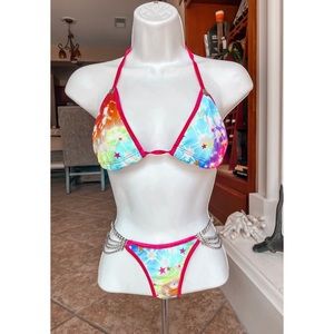 rainbow star patterned bikini